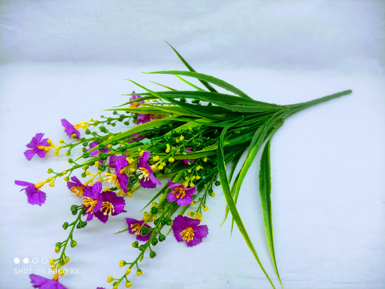 Artificial Mini Grass Flower 1 Stick 14inc long