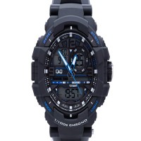 Q&Q-GW86J003Y Analog Digital Combination Sport Watch for Men-Black