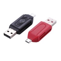 EF Black ABS Reliable Micro USB OTG TF T-flash Card Reader for Cell Phone PC